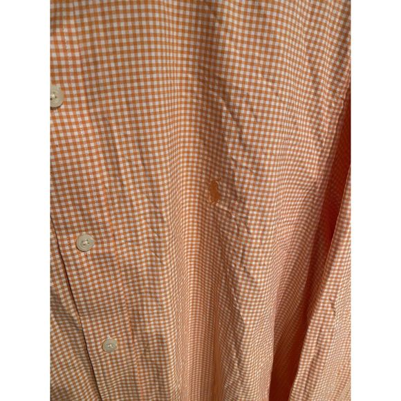Polo Ralph Lauren Performance Stretch Long Sleeve Button Shirt XL Orange White - Picture 5 of 7